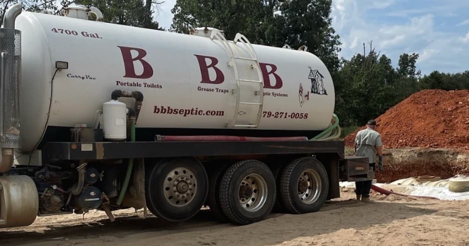 BBB Septic pump truck on the job