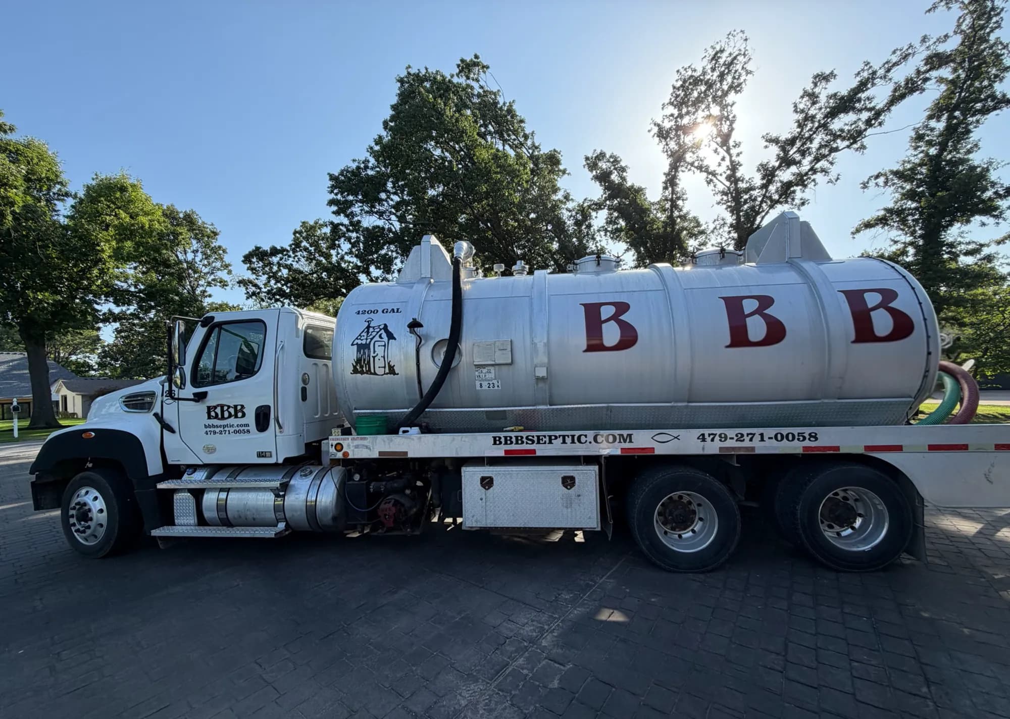 BBB Septic pump truck on the job